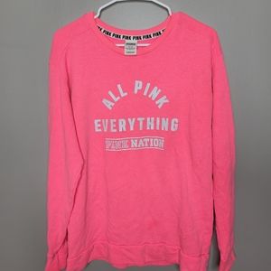 PINK Victoria's Secret Hot Pink Crewneck Sweatshirt Medium